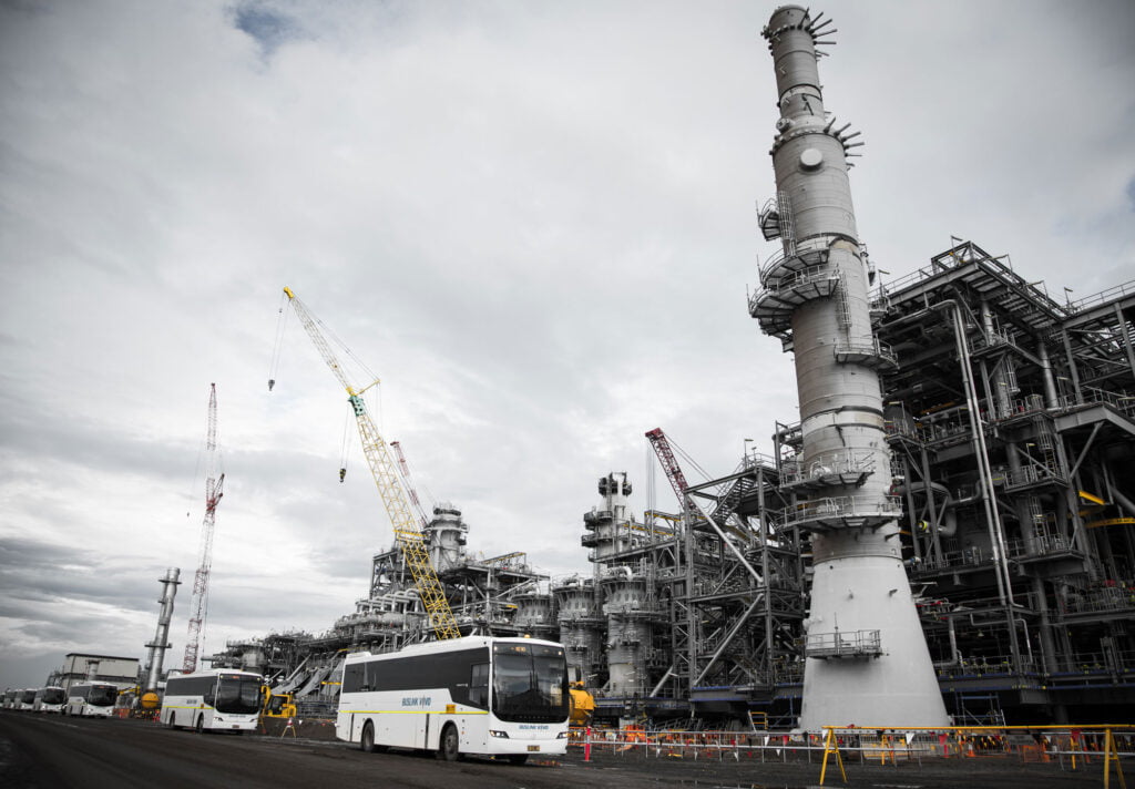 Buses Transporting Workers On The INPEX ICHTHYS Gas Project In Darwin