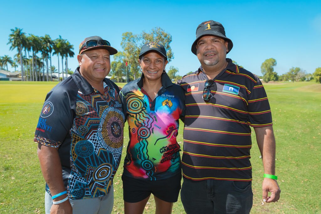 Buslink NT Community Engagement Manager Colin Majid Olympian Nova Peris And Jonathon Ah Kit At The Jak Ah Kit Memorial Golf Day Darwin July 21