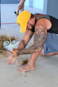 Firemaking Man With Sticks