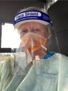 Kim Wearing The Face Shield