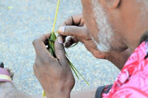 Weaving Hands Close Up