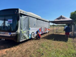 Marking Up The Bus Ready To Have It Painted